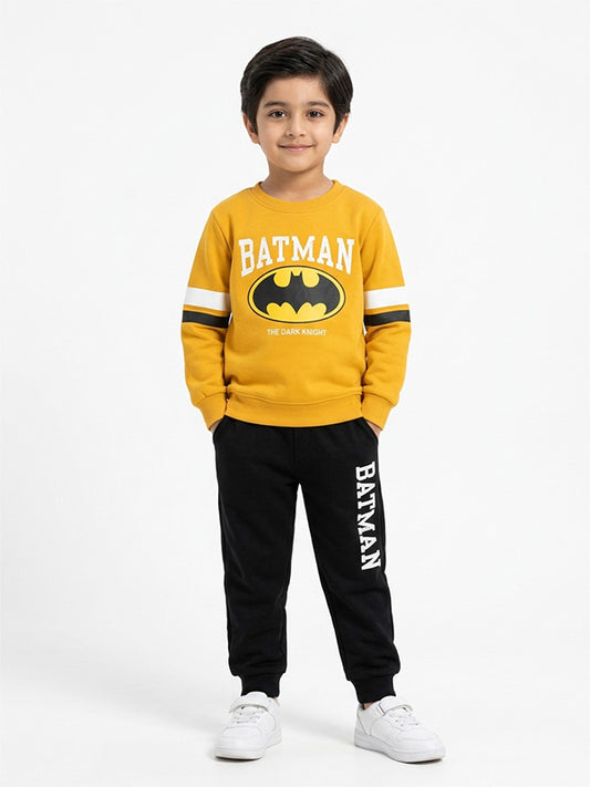 Boys Batman Yellow Black Kids Winter Tracksuit Set model image