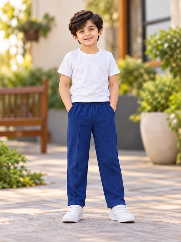 Kids Blue Winter Fleece Trousers | Warm & Comfortable Track Pants