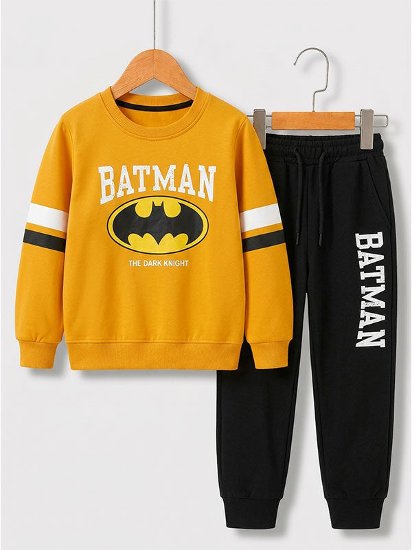 Boys Batman Yellow Black Kids Winter Tracksuit Set