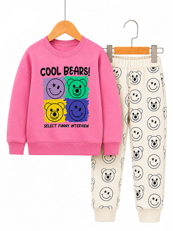 Girls Cool Bear Kids Winter Tracksuit Set