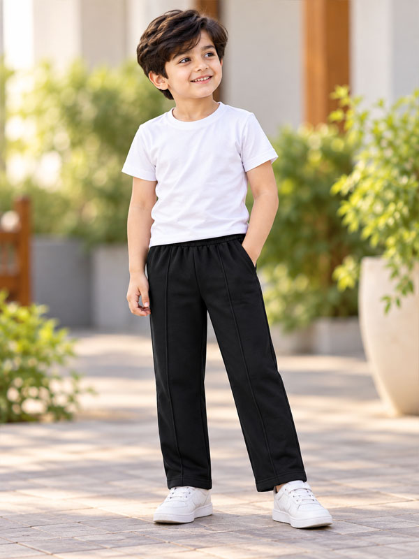 Kids Black Winter Fleece Trousers | Warm & Comfortable