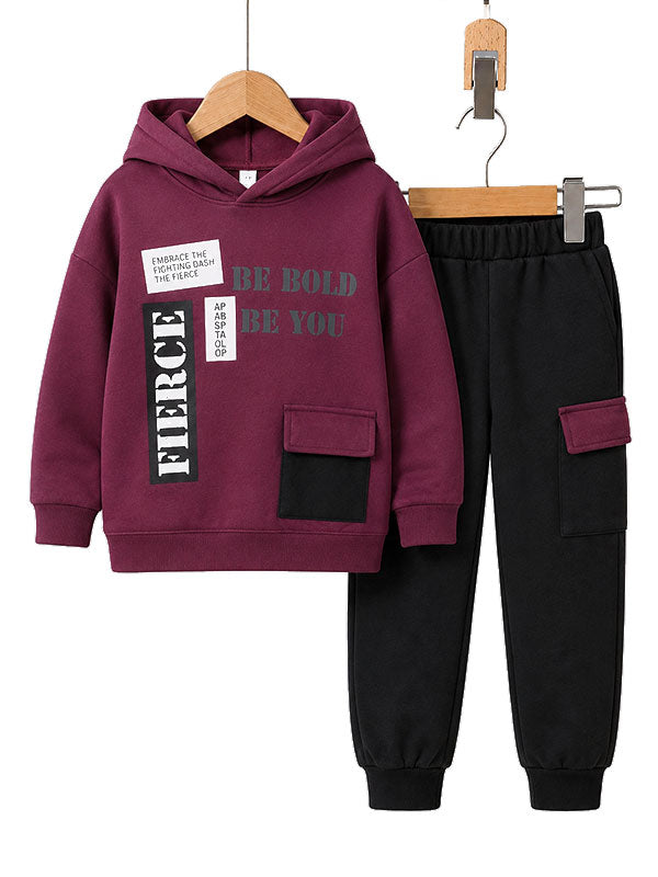 Boys Be Bold Be You Kids Winter Tracksuit Set
