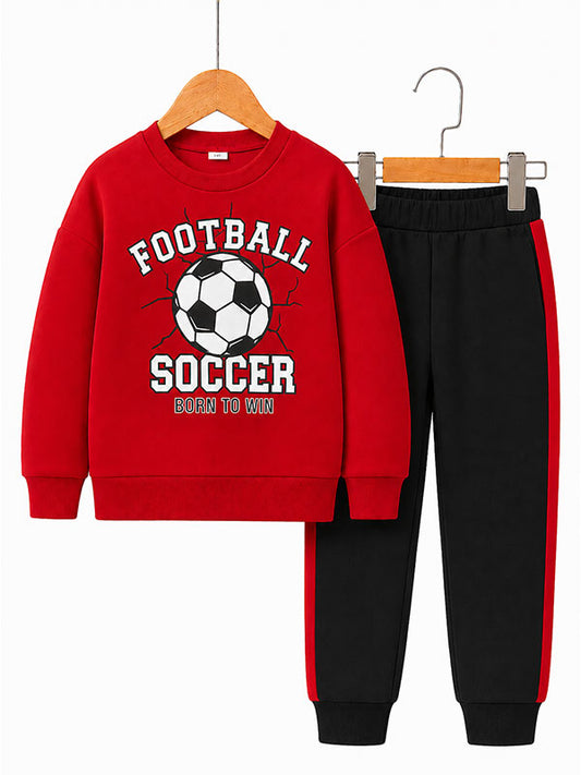 Boys Football Soccer Kids Winter Tracksuit Set
